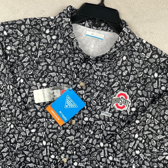 Columbia Other - New Columbia Super Slack Tide Shirt Men Large Ohio State Buckeyes PFG Buton Up